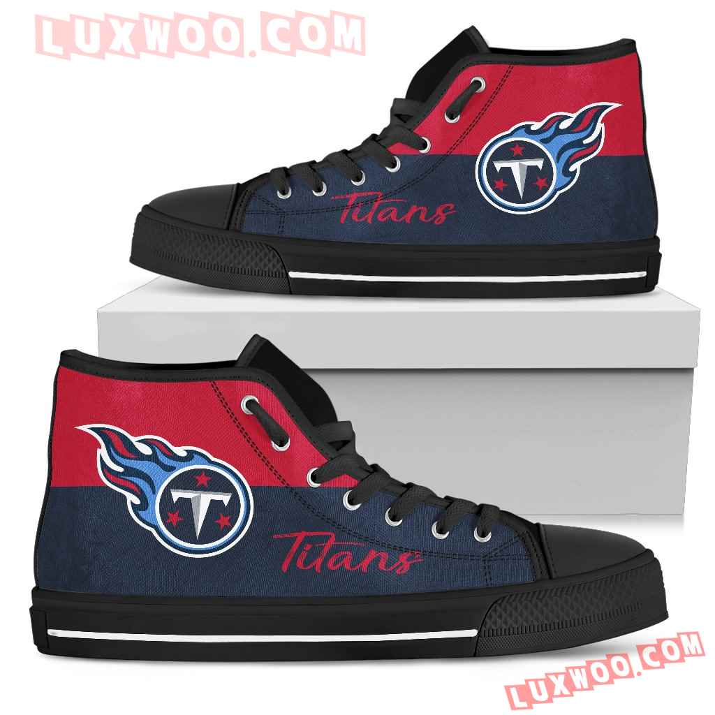 Divided Colours Stunning Logo Tennessee Titans High Top Shoes