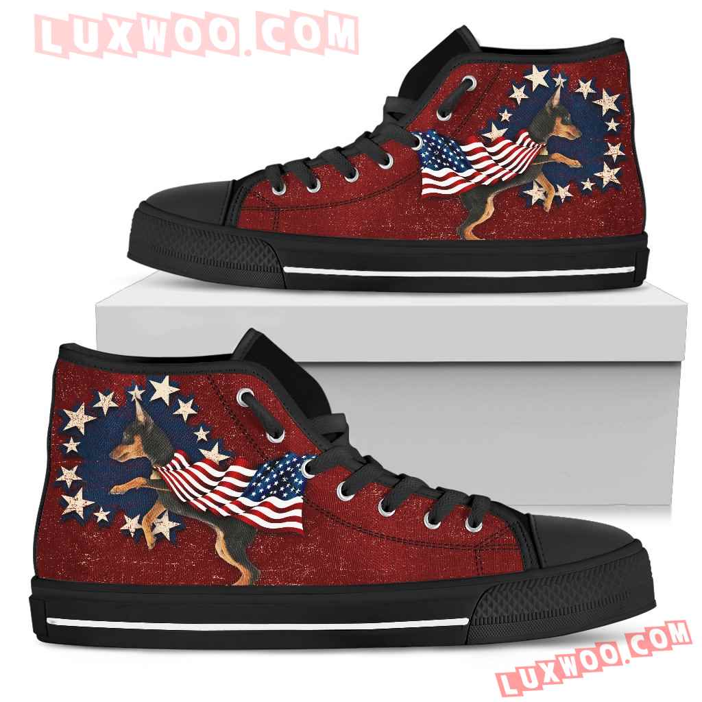 Doberman - Independence Day High Top Shoes