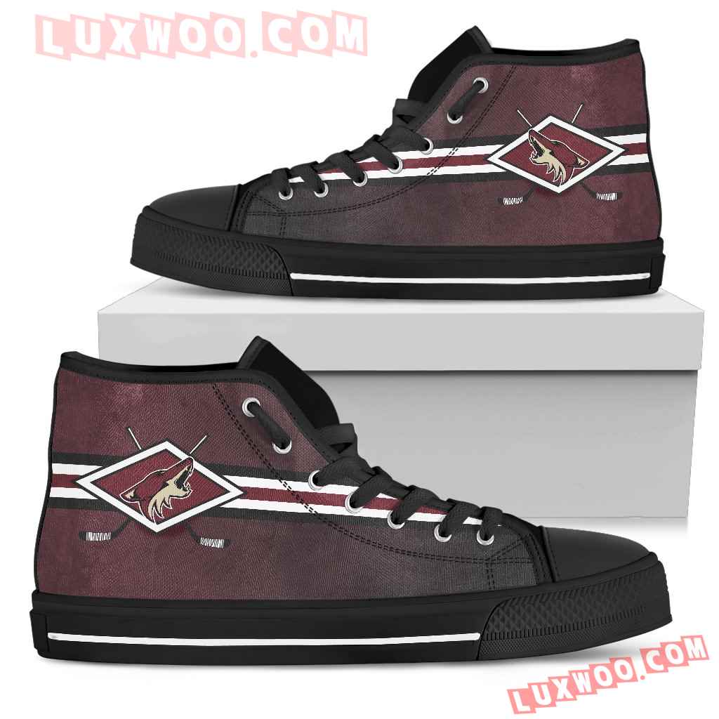 Double Stick Check Arizona Coyotes High Top Shoes