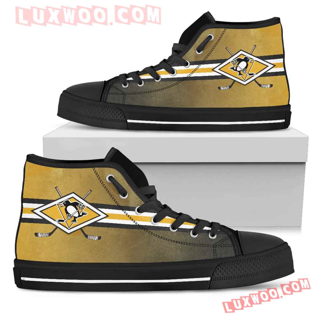 Double Stick Check Pittsburgh Penguins High Top Shoes
