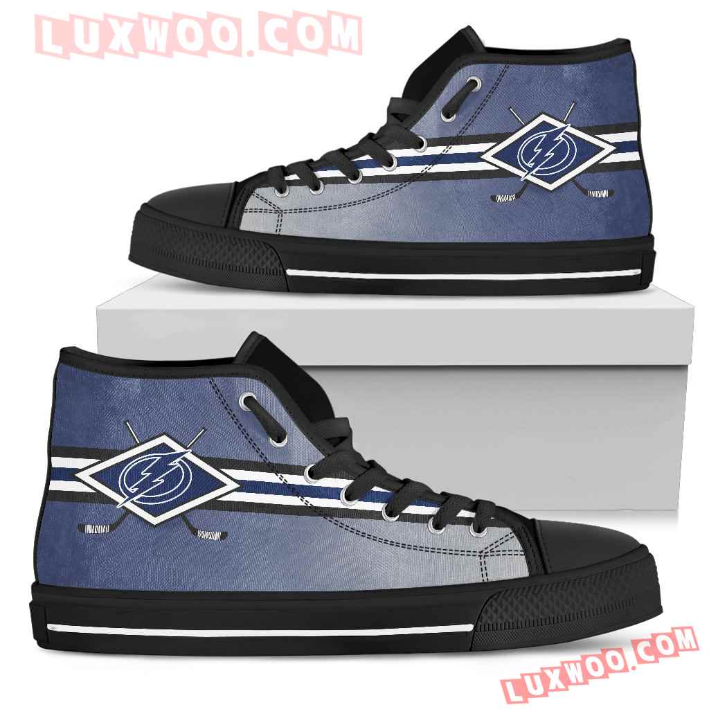 Double Stick Check Tampa Bay Lightning High Top Shoes
