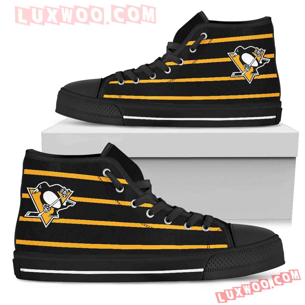 Edge Straight Perfect Circle Pittsburgh Penguins High Top Shoes