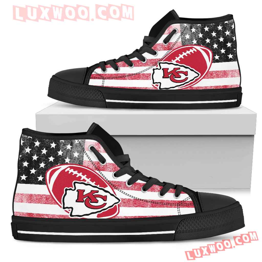 Flag Rugby Kansas City Chiefs High Top Shoes