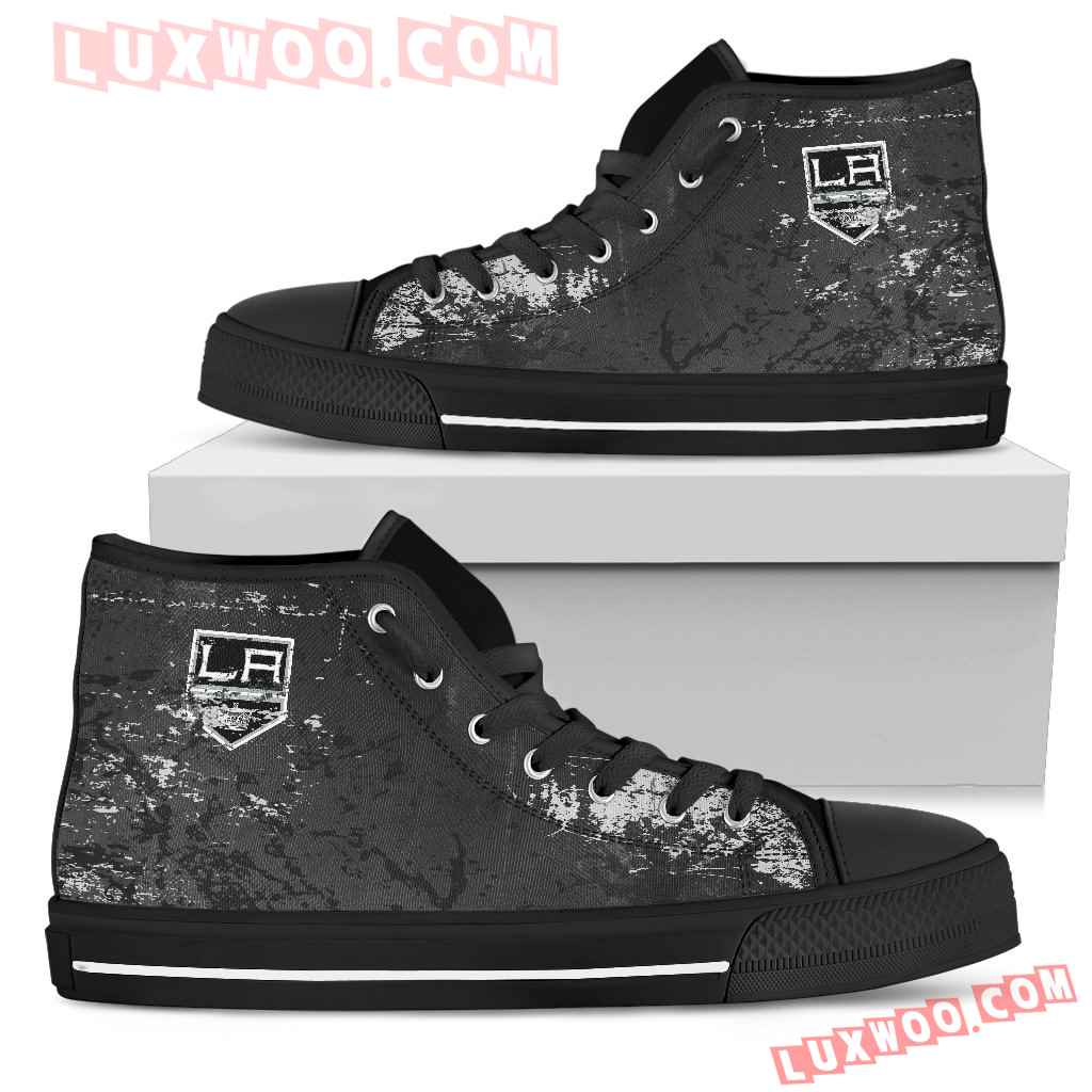 Grunge Vintage Logo Los Angeles Kings High Top Shoes
