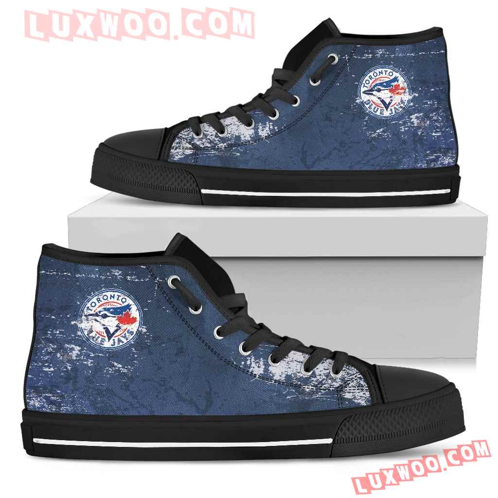 Grunge Vintage Logo Toronto Blue Jays High Top Shoes