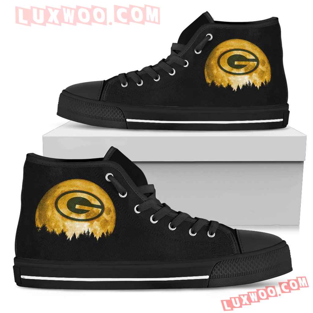 Halloween Orange Moon Mystery Green Bay Packers High Top Shoes