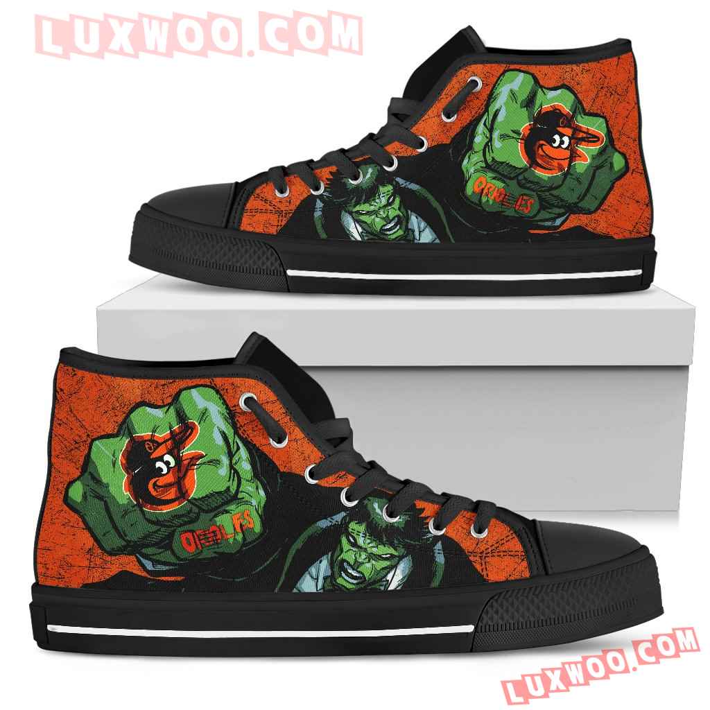 Hulk Punch Baltimore Orioles High Top Shoes