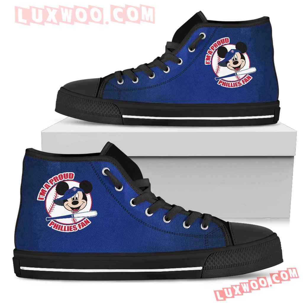 Philadelphia Phillies Fan Mickey Circle High Top Shoes