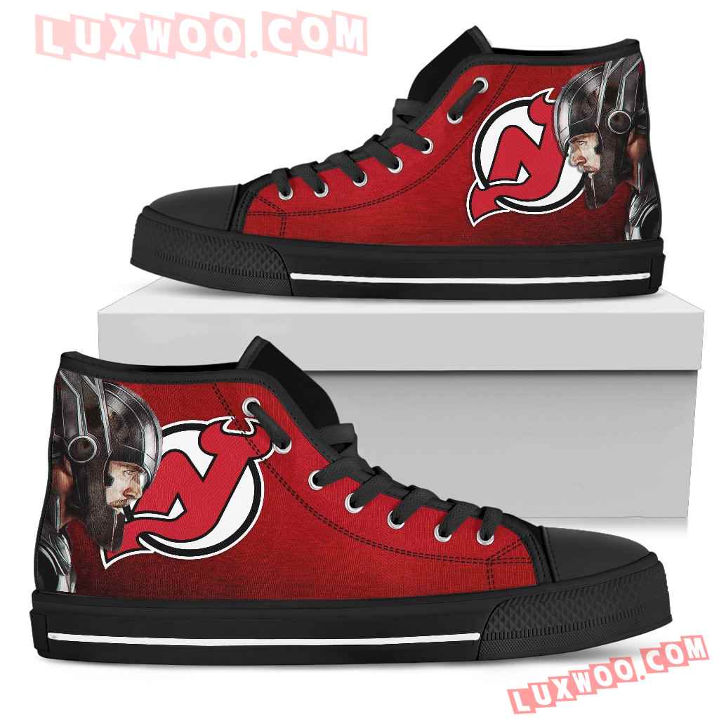 Thor Head Beside New Jersey Devils High Top Shoes