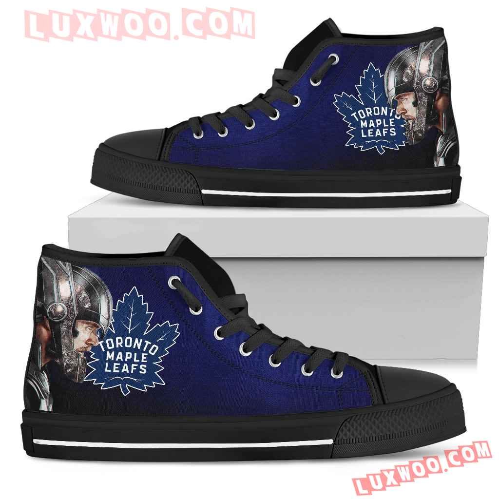 Thor Head Beside Toronto Maple Leafs High Top Shoes