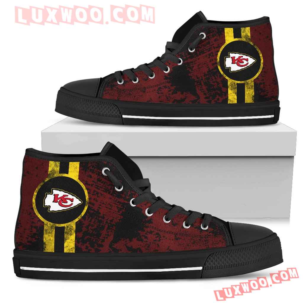 Triple Stripe Bar Dynamic Kansas City Chiefs High Top Shoes V1