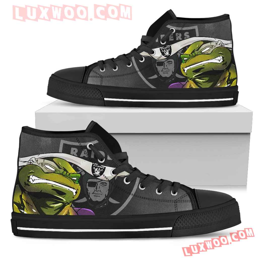 Turtle Oakland Raiders Ninja High Top Shoes