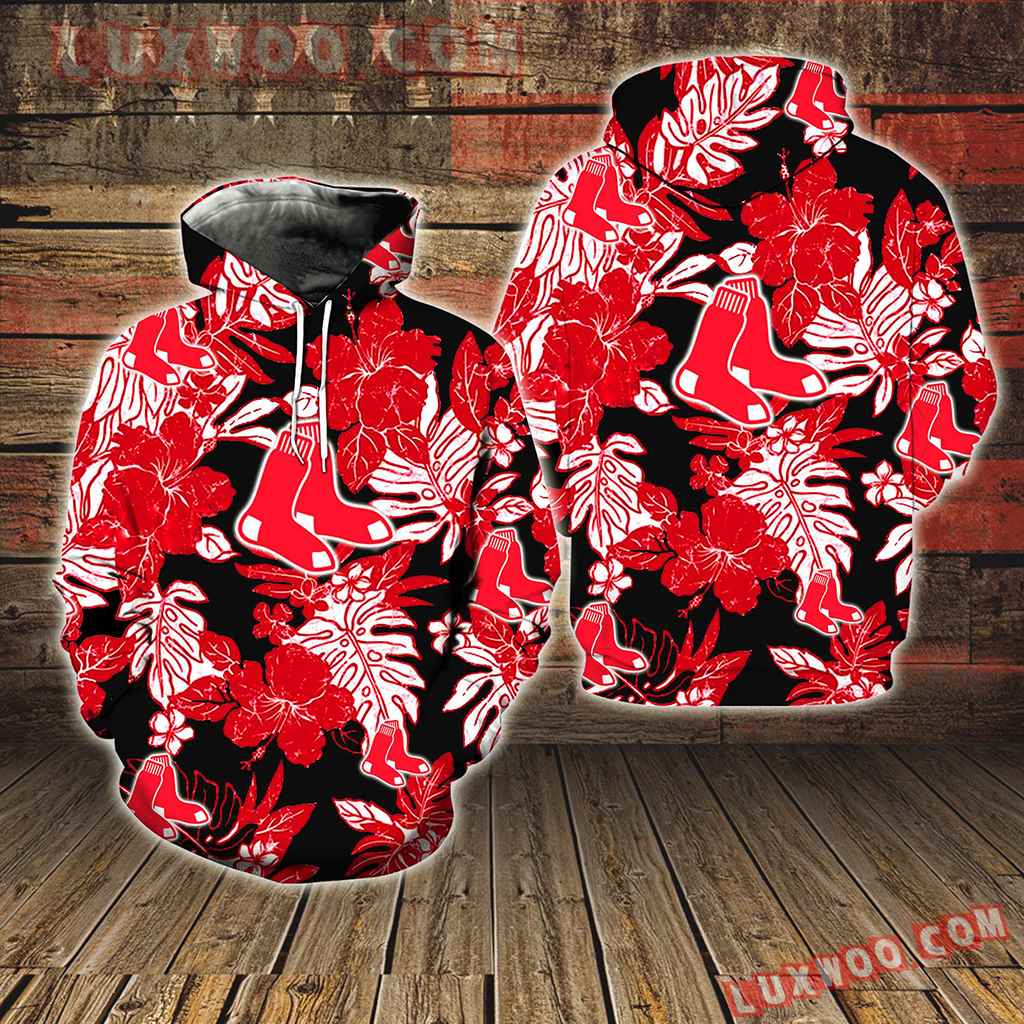 Boston Red Sox Hawaiian Tropical Flower New Full All Over Print V1574