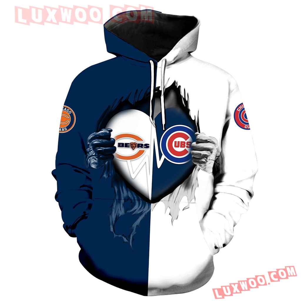 Chicago Bears Chicago Cubs 3d Hoodie All Over Print V1173 1 - Luxwoo.com