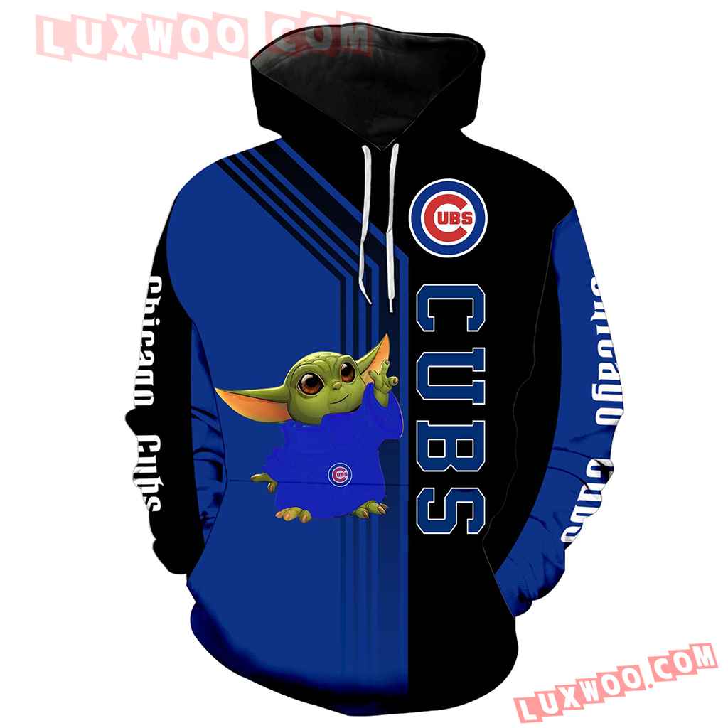 Chicago Cubs Baby Yoda Green 3d Hoodie New Full All Over Print K1307 1