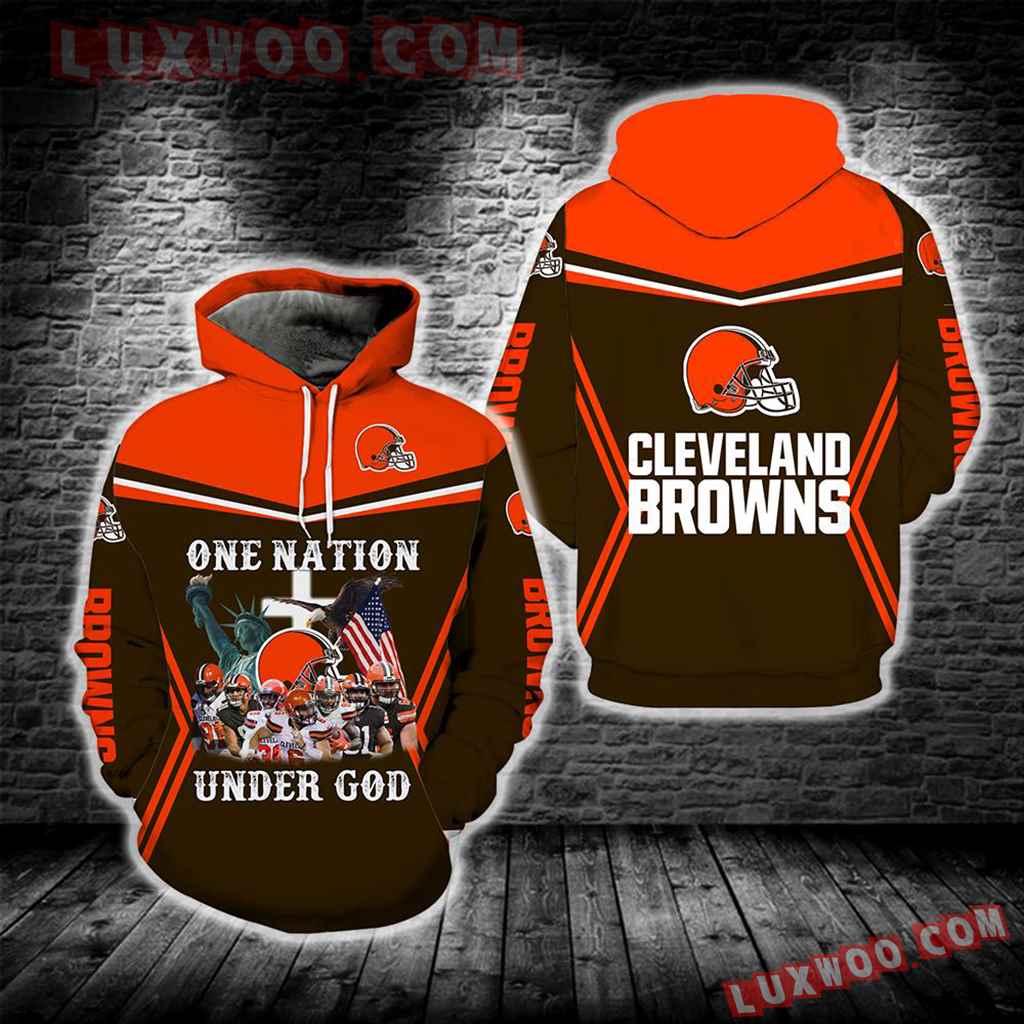 Cleveland Browns One Nation Under God New Full All Over Print S1696