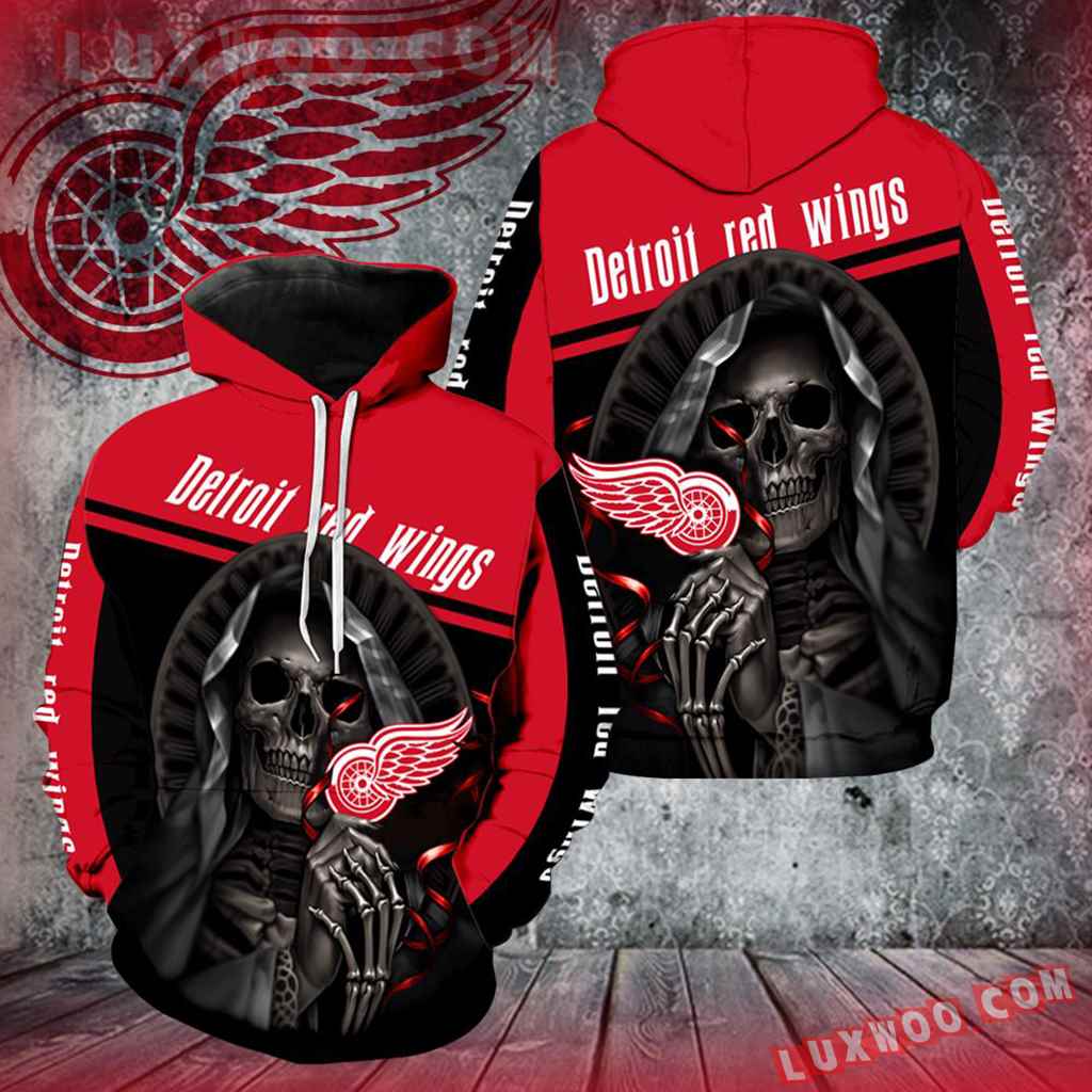 Detroit Red Wings Skull New All Over Print V1244