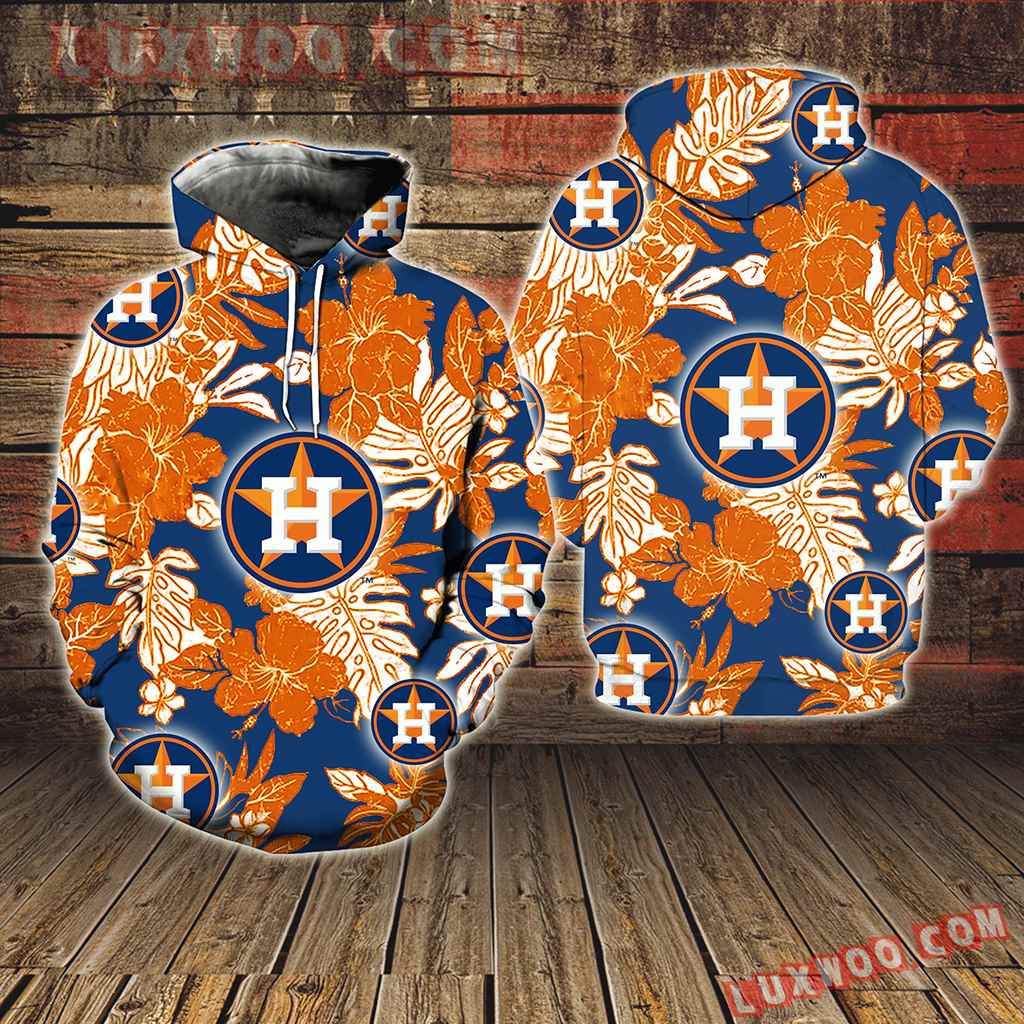 Houston Astros Blue Hawaiian Tropical Flower New Full All Over Print V1576