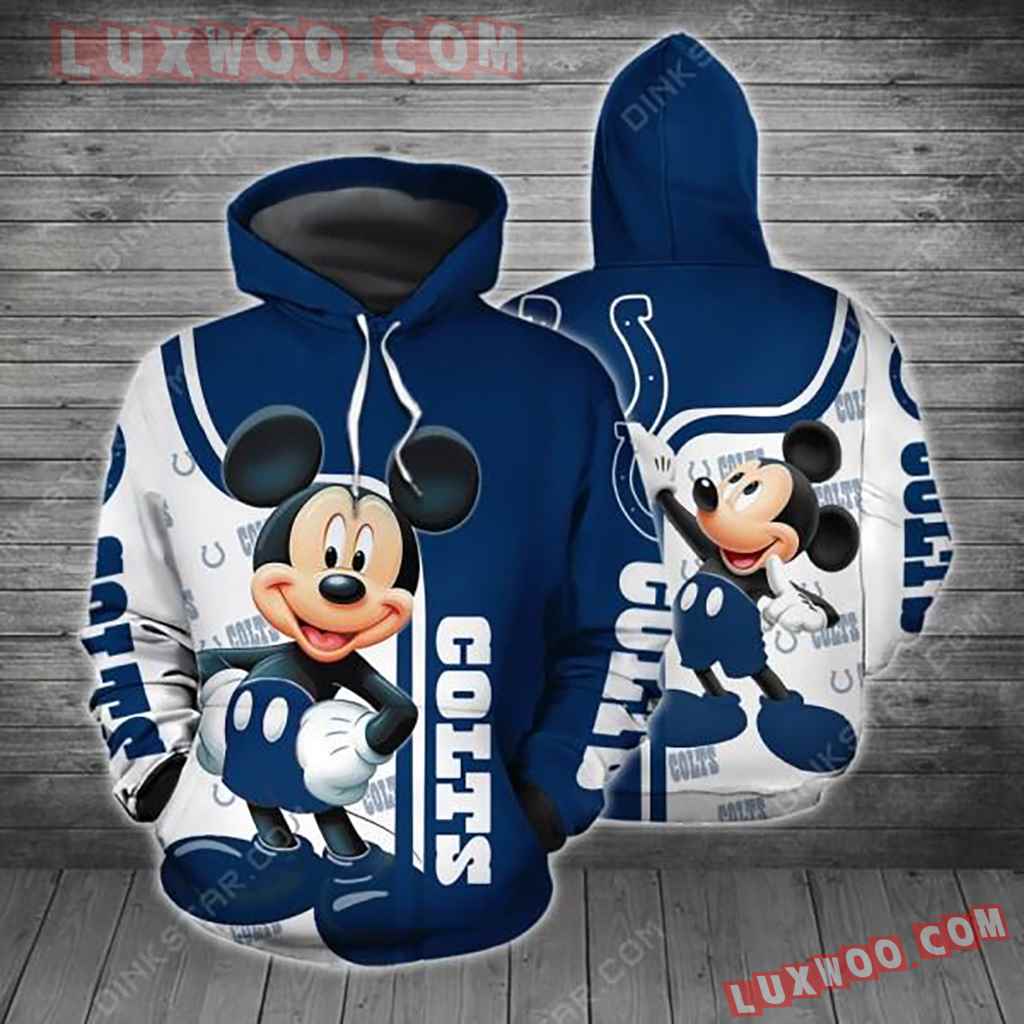 Nfl Indianapolis Colts With Mickey 3d Hoodie 3819