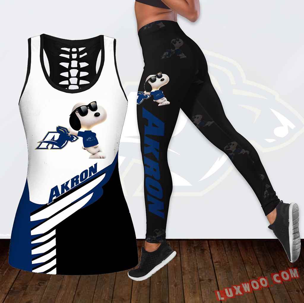 Combo Akron Zips Snoopy Hollow Tanktop Legging Set Outfit K1800