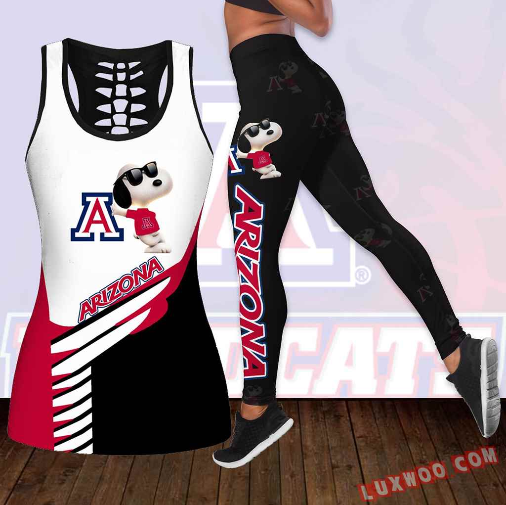 Combo Arizona Wildcats Snoopy Hollow Tanktop Legging Set Outfit K1864
