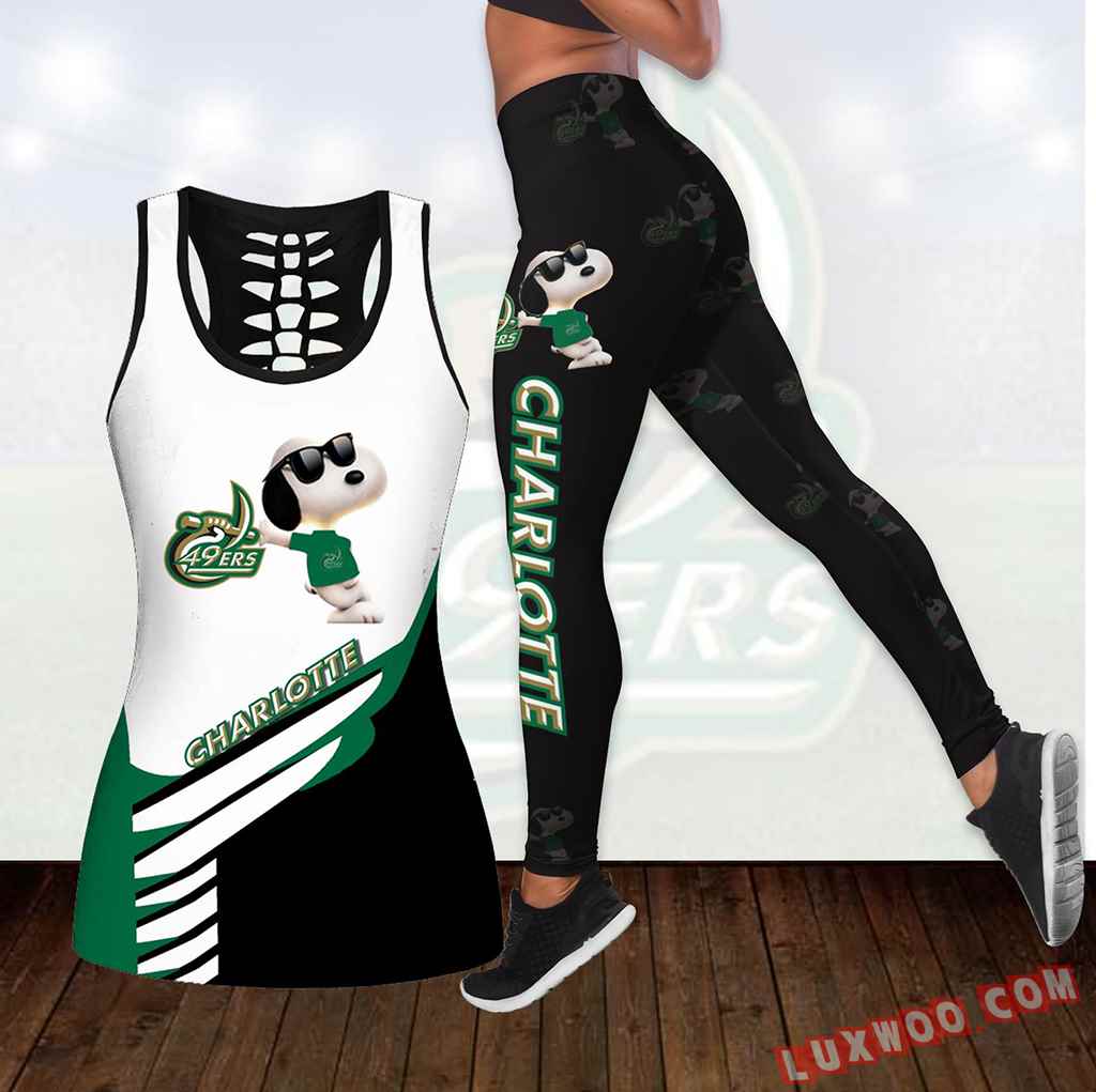 Combo Charlotte 49ers Snoopy Hollow Tanktop Legging Set Outfit K1850