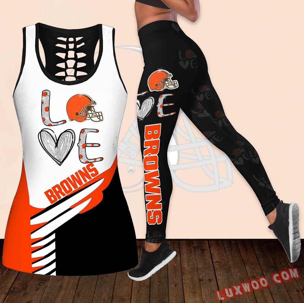 Combo Cleveland Browns Love Hollow Tanktop Legging Set Outfit K1911