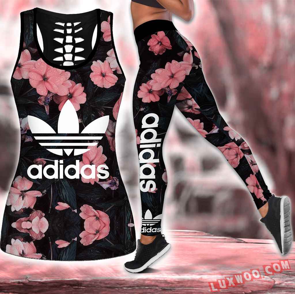 Combo Flowers Hollow Tanktop Legging Set Outfit S1228