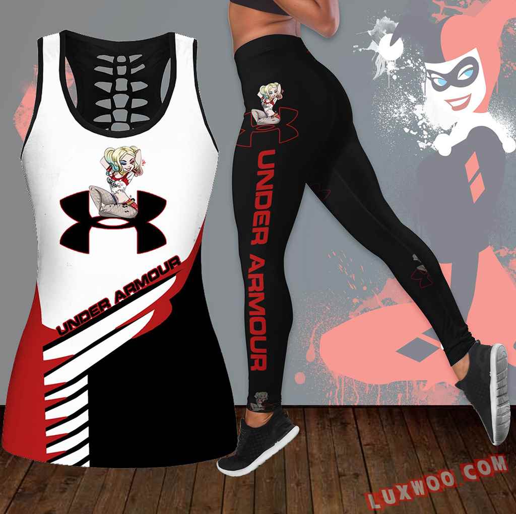 Combo Harley Quinn Under Armour Hollow Tanktop Legging Set Outfit K1643