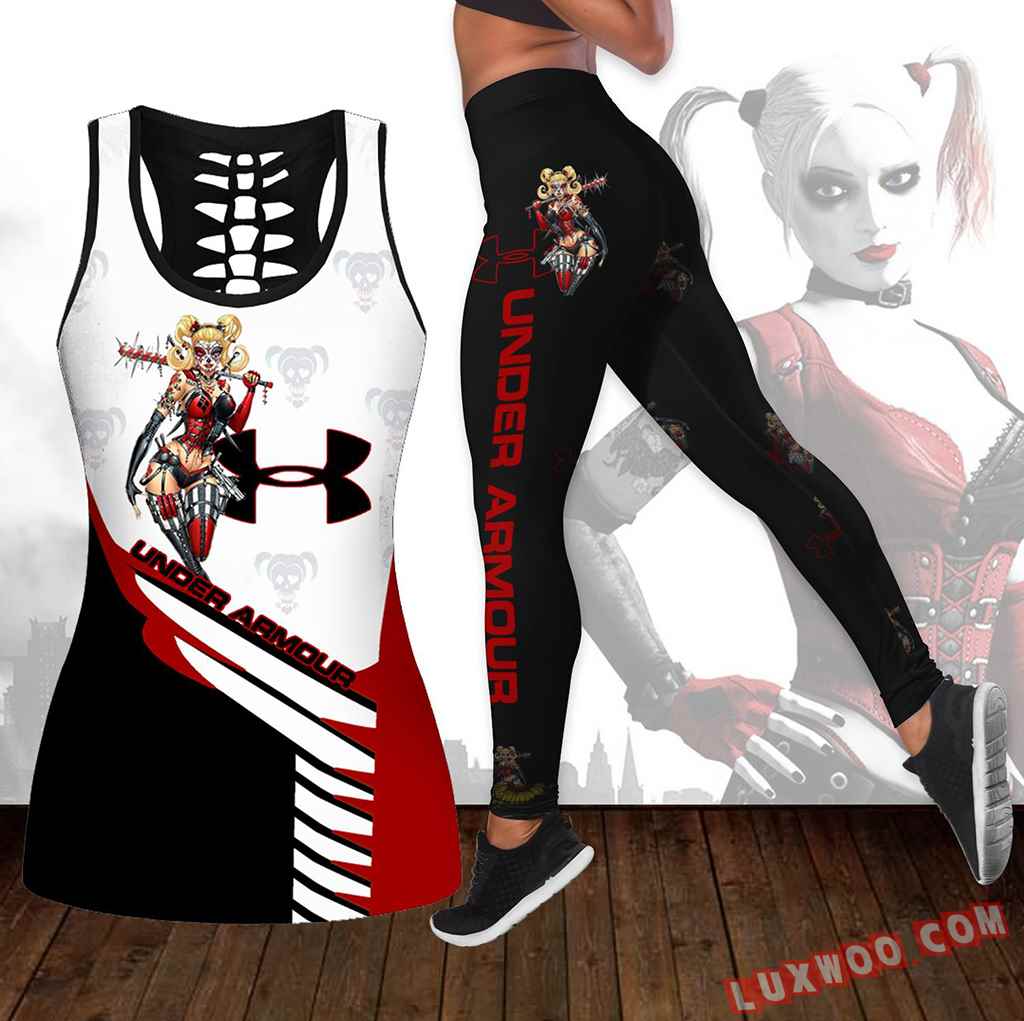 Combo Harley Quinn Under Armour Hollow Tanktop Legging Set Outfit K1650