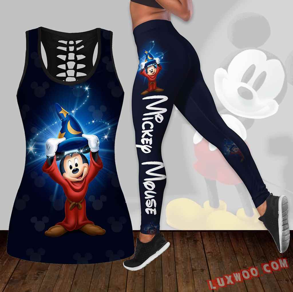 Combo Mickey Mouse Hollow Tanktop Legging Set Outfit K1698