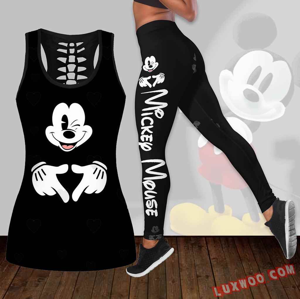 Combo Mickey Mouse Hollow Tanktop Legging Set Outfit K1704