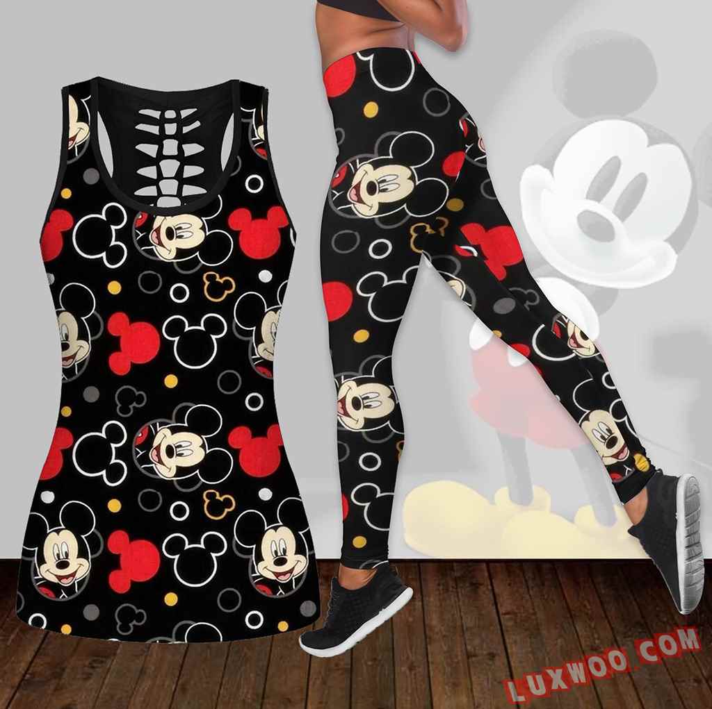 Combo Mickey Mouse Hollow Tanktop Legging Set Outfit K1707