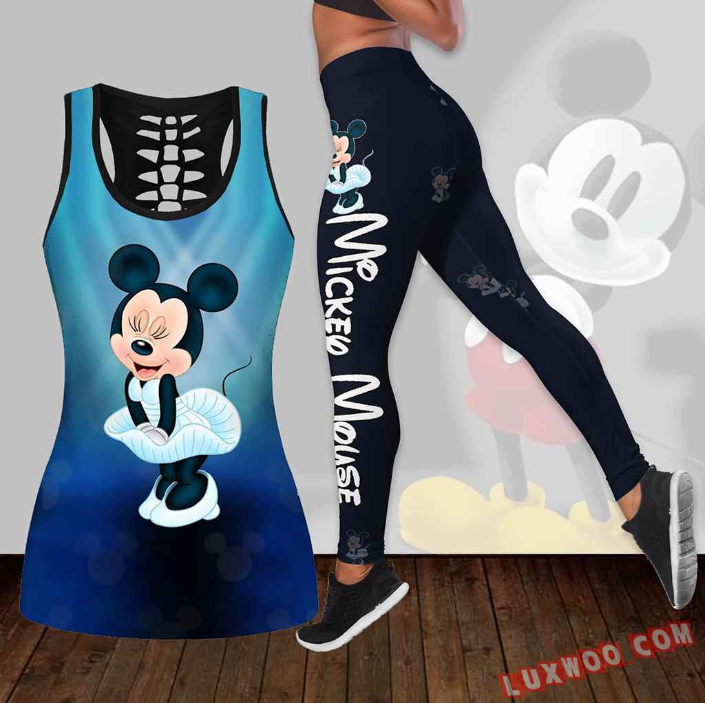 Combo Mickey Mouse Hollow Tanktop Legging Set Outfit K1717