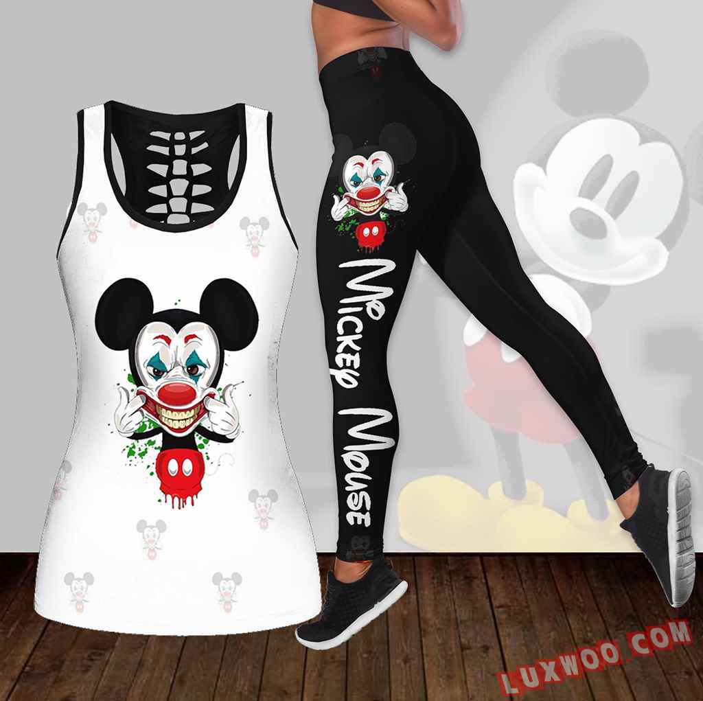 Combo Mickey Mouse Hollow Tanktop Legging Set Outfit K1775