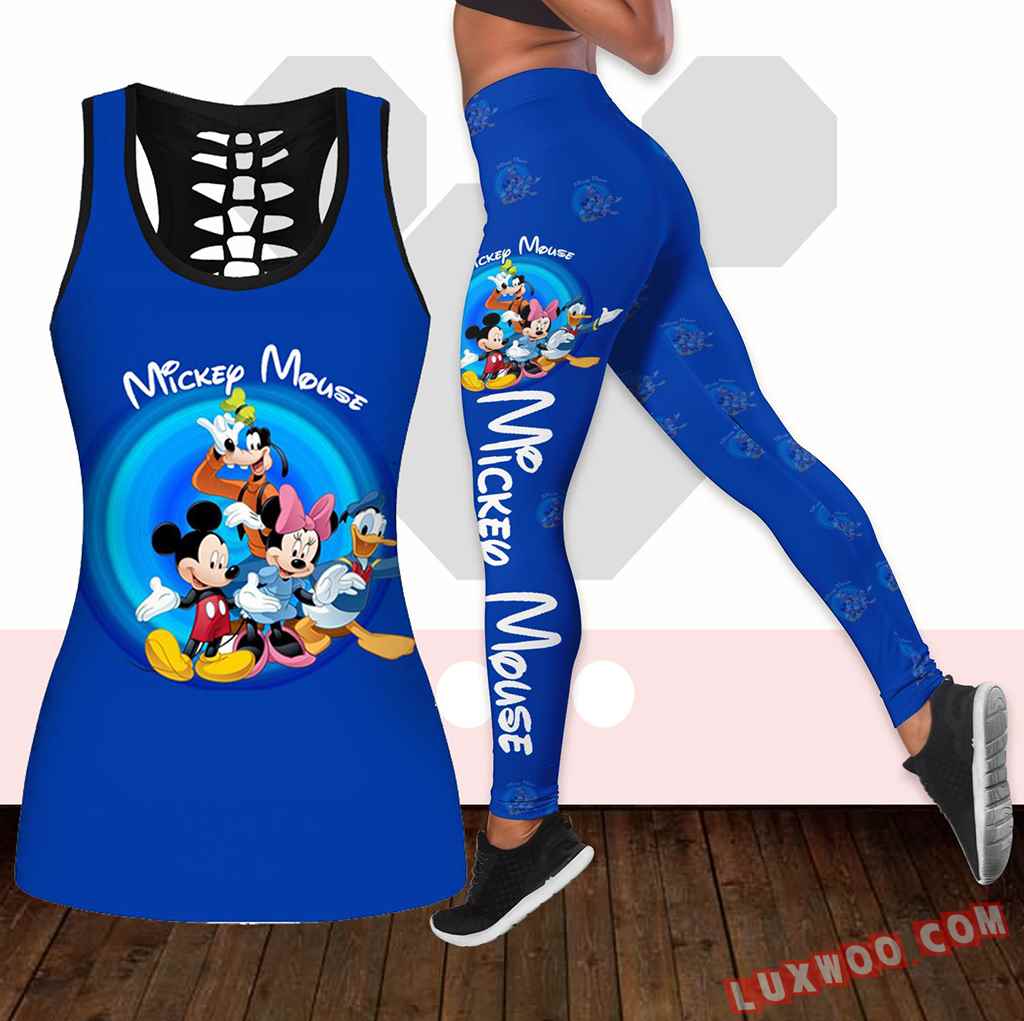 Combo Mickey Mouse Hollow Tanktop Legging Set Outfit K1928
