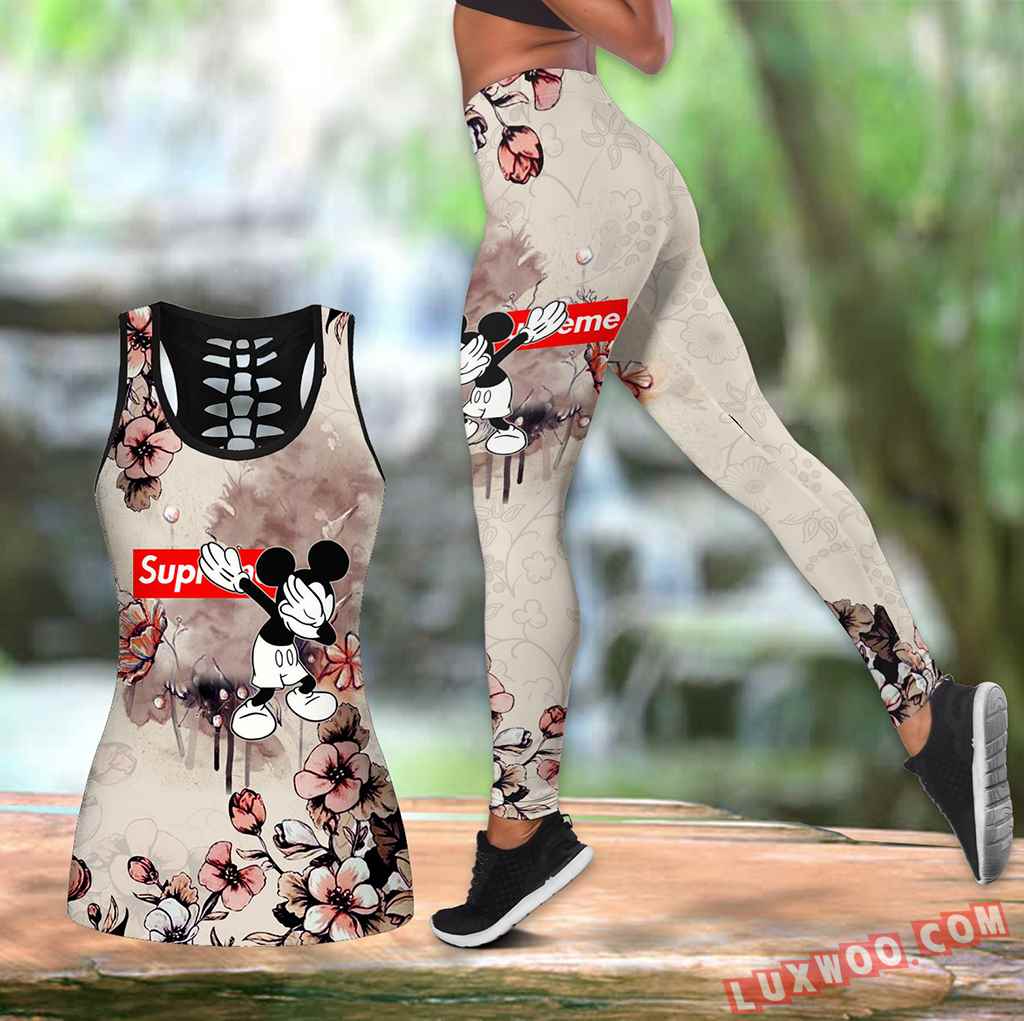 Combo Mickey Mouse Supreme Hollow Tanktop Legging Set Outfit K1582