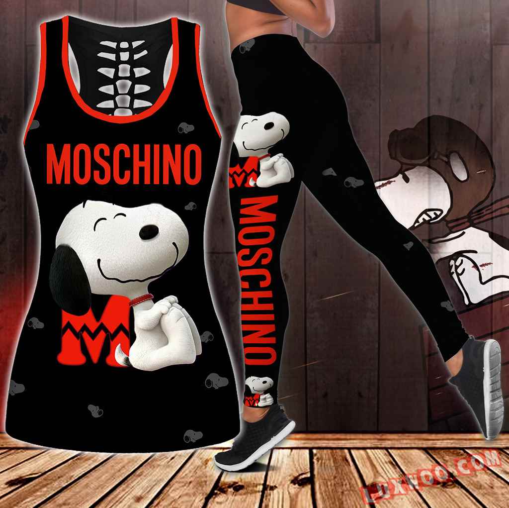 Combo Moschino Snoopy Hollow Tanktop Legging Set Outfit S1111