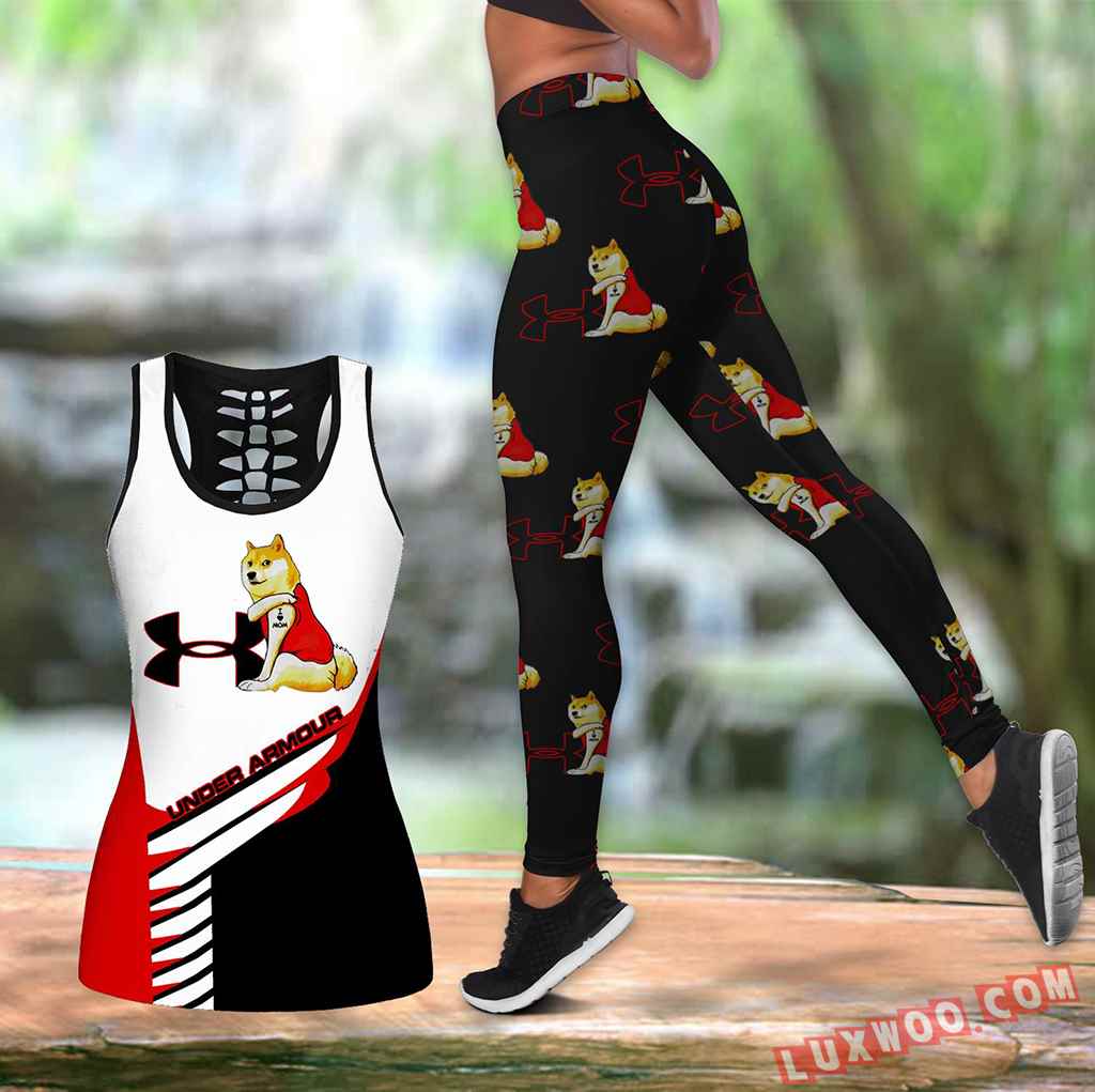 Combo Shiba Inu Under Armour Hollow Tanktop Legging Set Outfit K1626