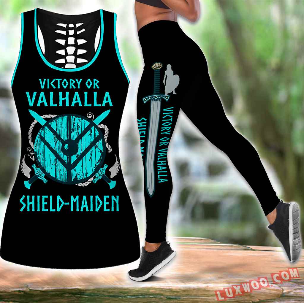 Combo Shield-maiden Hollow Tanktop Legging Set Outfit S1339