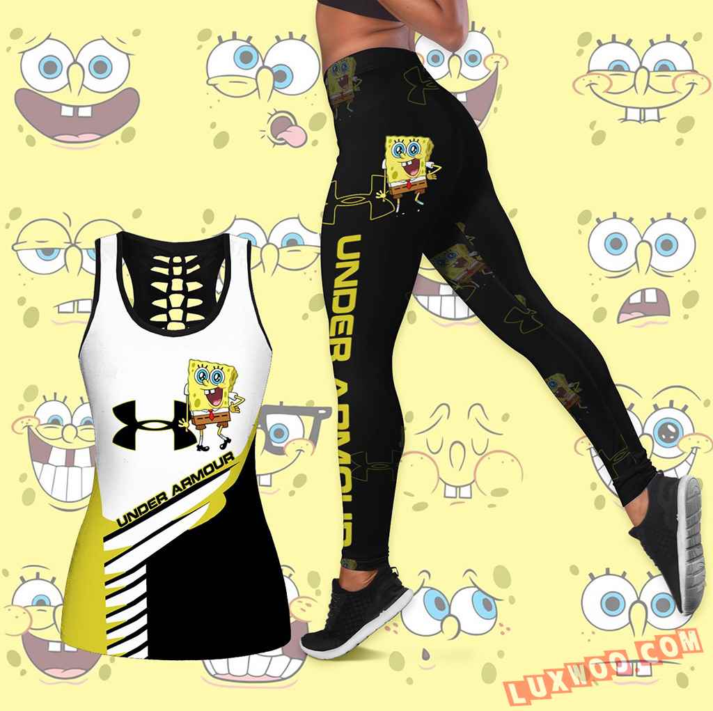 Combo Spongebob Squarepants Under Armour Hollow Tanktop Legging Set Outfit K1629