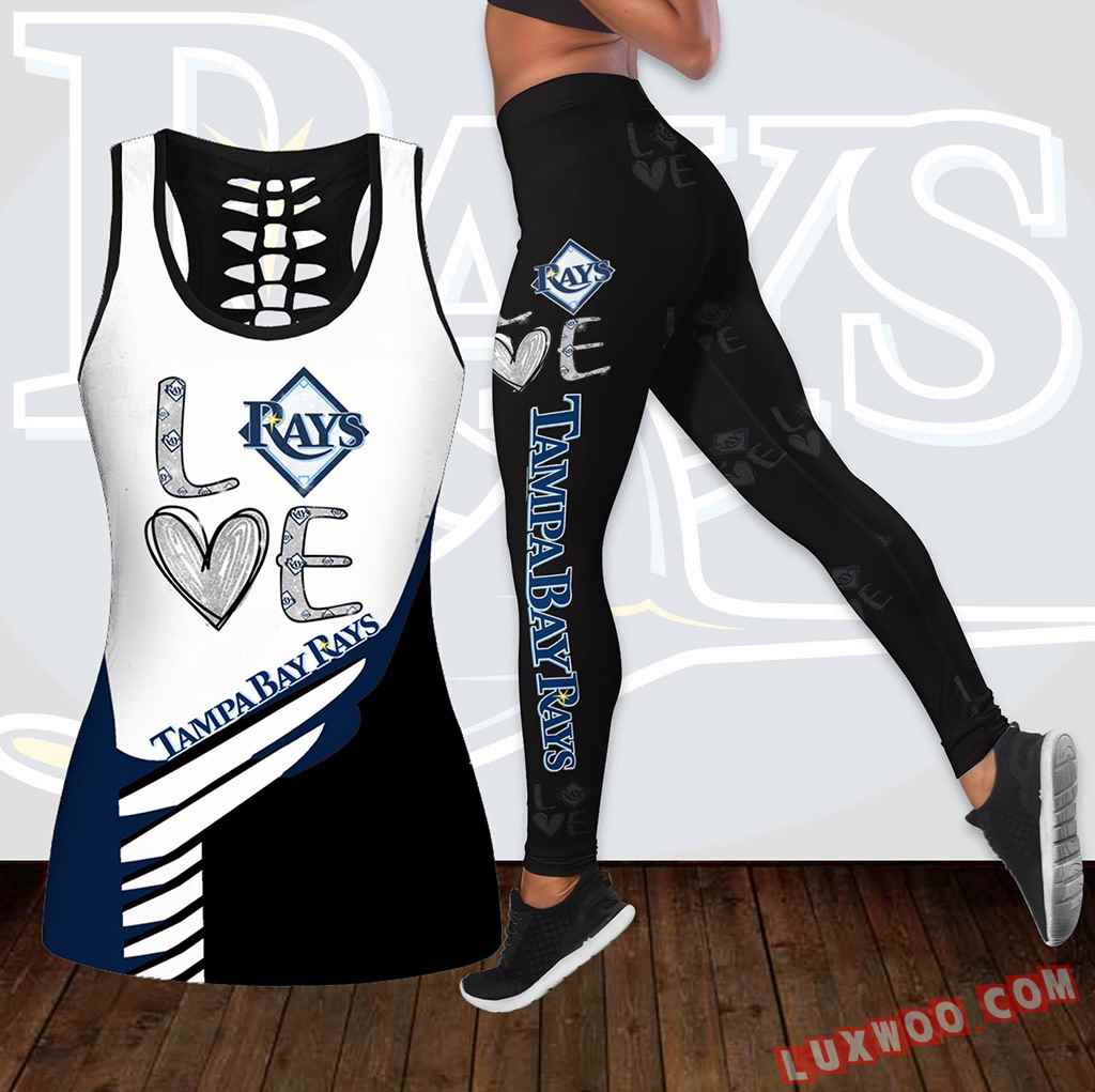 Combo Tampa Bay Rays Love Hollow Tanktop Legging Set Outfit K1839