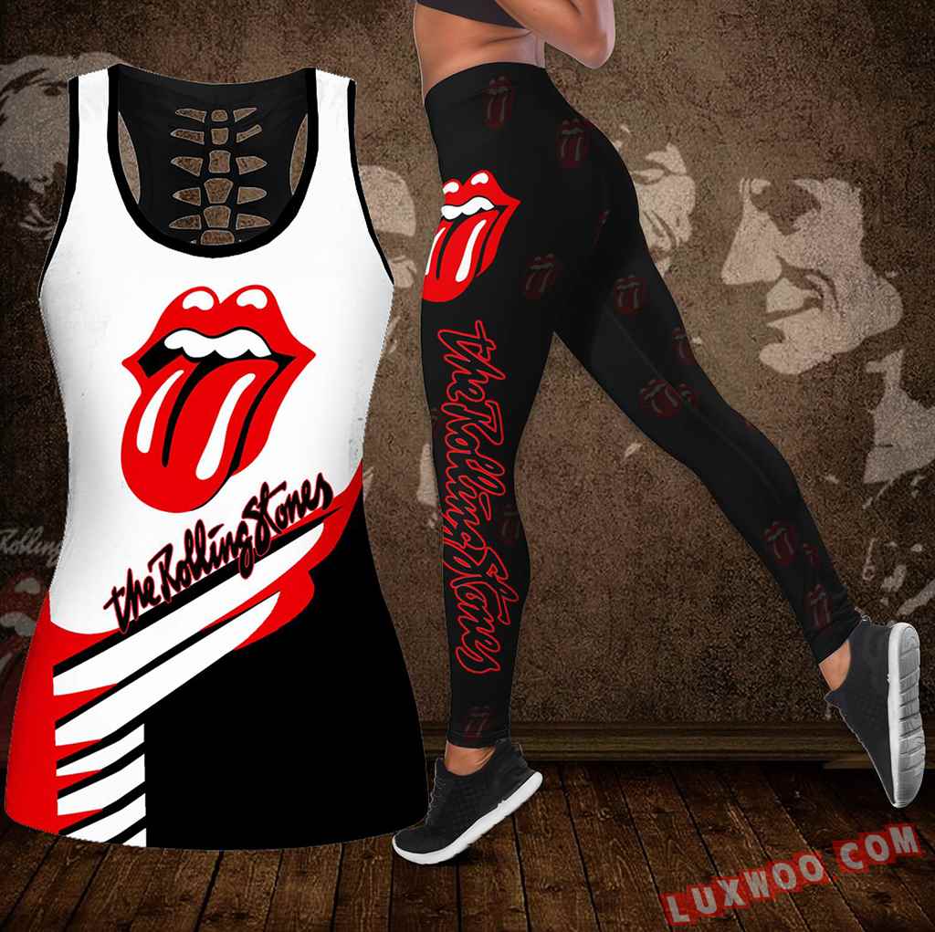 Combo The Rolling Stones Hollow Tanktop Legging Set Outfit S1034