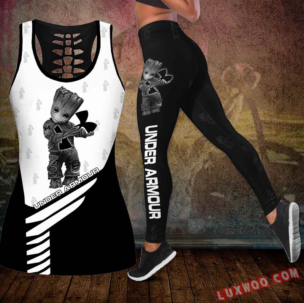 Combo Under Armour Groot Hollow Tanktop Legging Set Outfit S1137