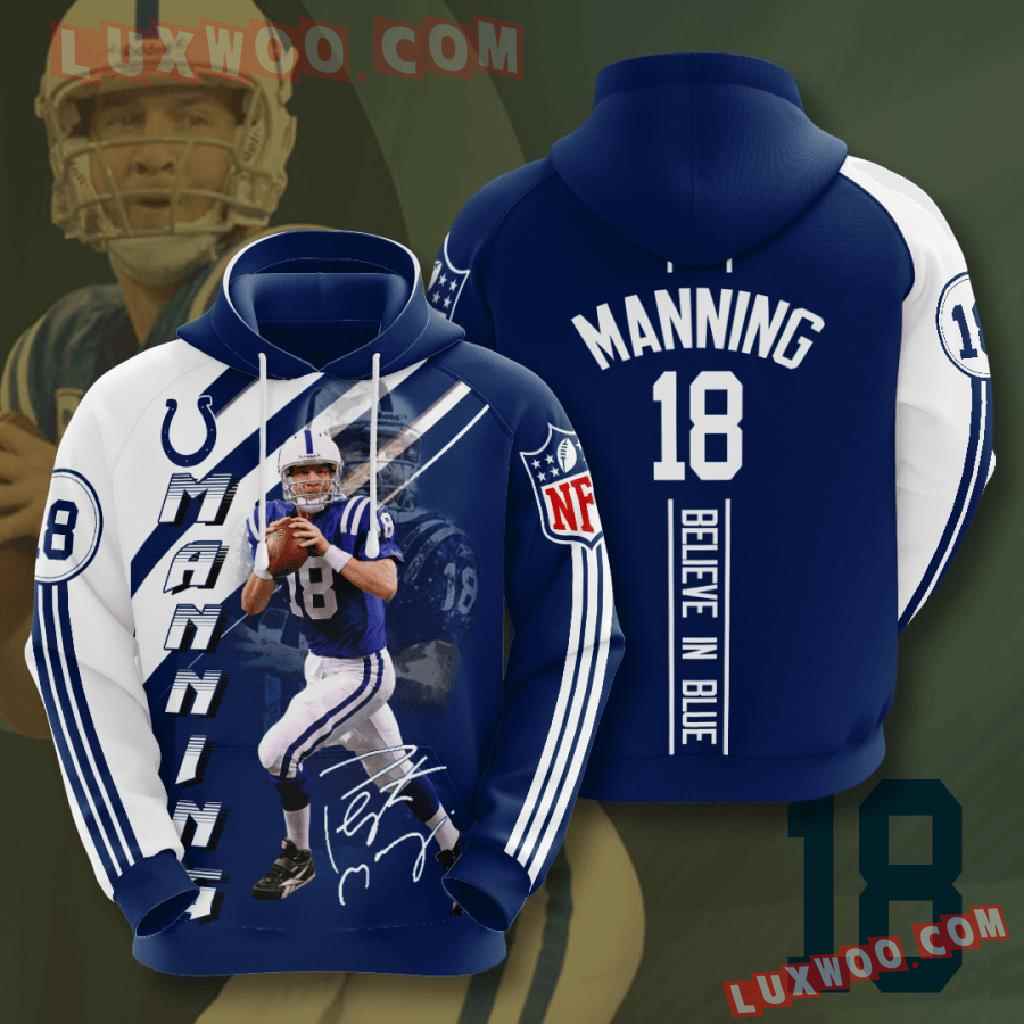 Nfl Indianapolis Colts 3d Hoodies Printed Zip Hoodies Sweatshirt Jacket V13