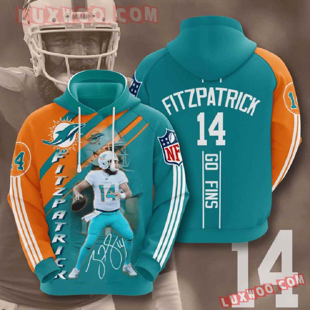 Nfl Miami Dolphins 3d Hoodies Printed Zip Hoodies Sweatshirt Jacket V13