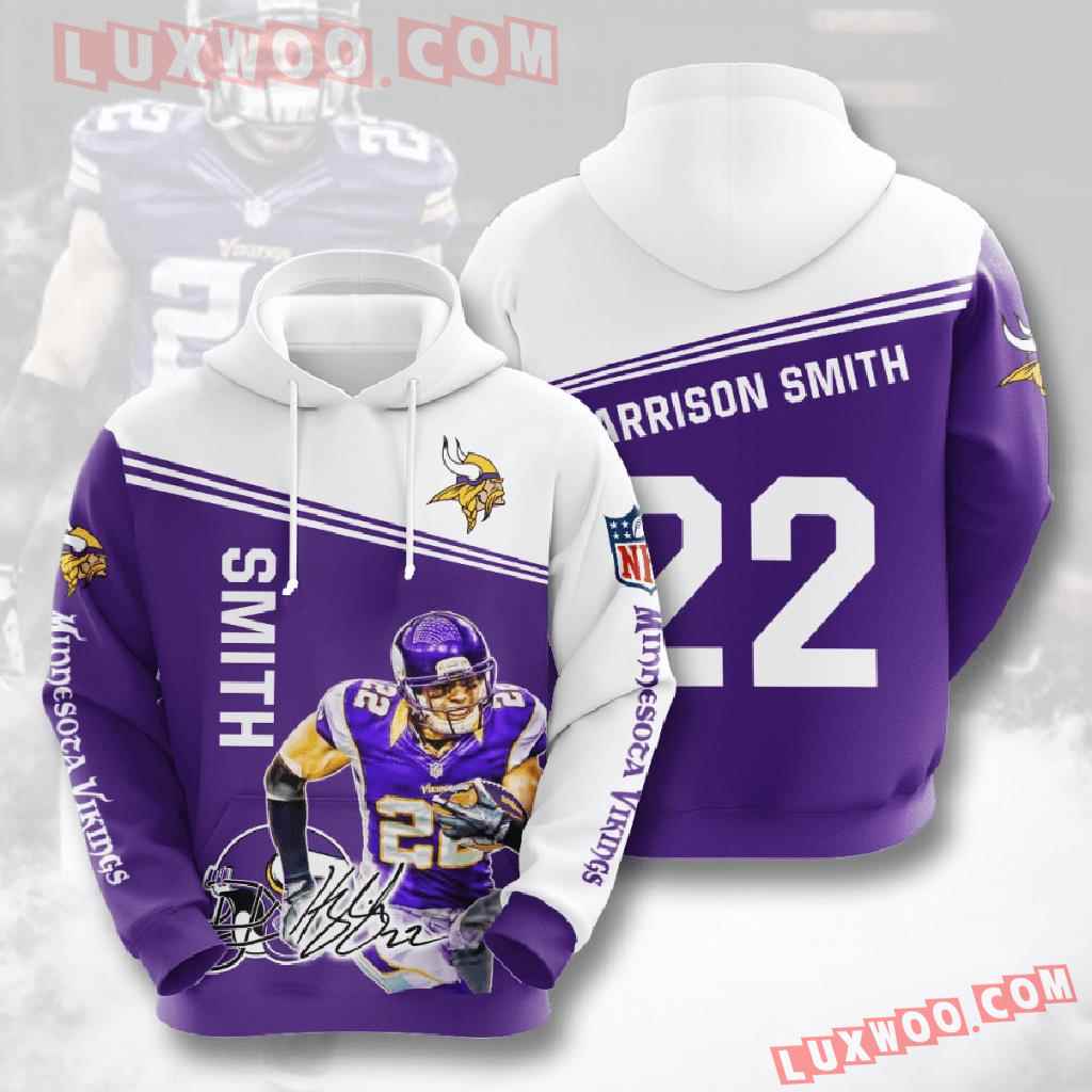 Nfl Minnesota Vikings 3d Hoodies Printed Zip Hoodies Sweatshirt Jacket V13