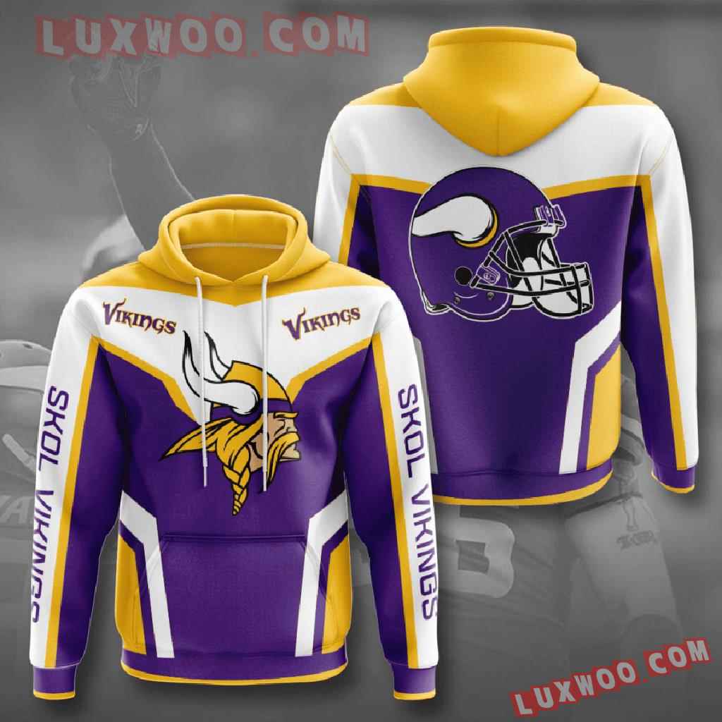 Nfl Minnesota Vikings 3d Hoodies Printed Zip Hoodies Sweatshirt Jacket V20