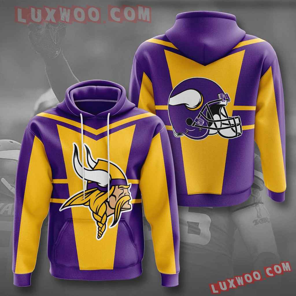 Nfl Minnesota Vikings 3d Hoodies Printed Zip Hoodies Sweatshirt Jacket V29