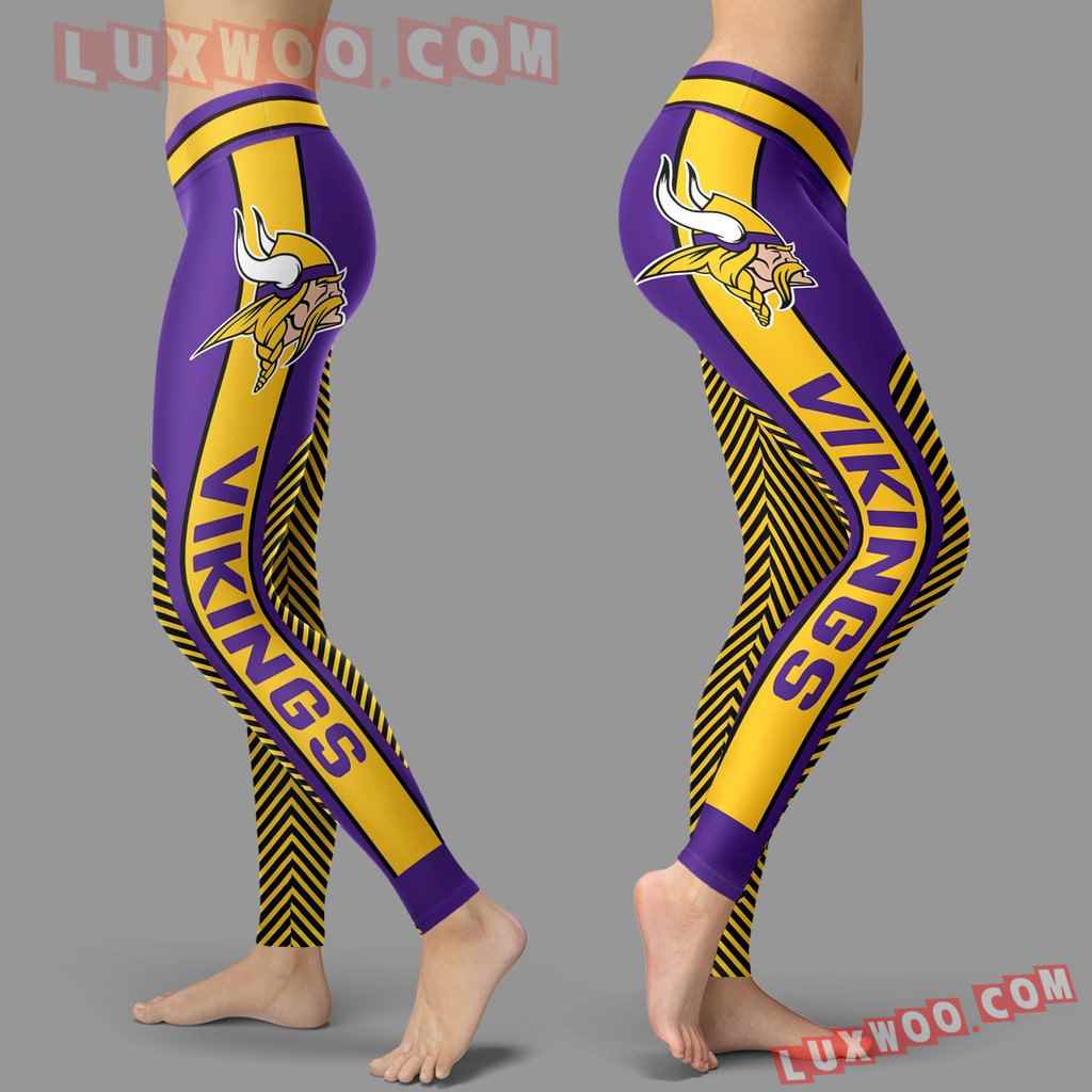 Nfl Minnesota Vikings Leggings 3d Custom Print Leggings Sport V1